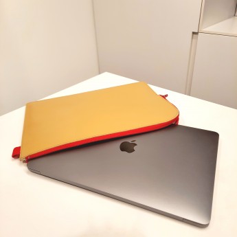 BM Leather MacBook Cover yellow