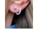 LULU Ear Stud  Color Ball Enamel Purple 1Pcs