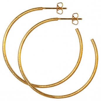 LULU Ear Stud  Non Hoops Large Pair Brushed Gold 