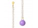 LULU Ear Stud  Topping Long Pearls Purple Pink 1Pcs